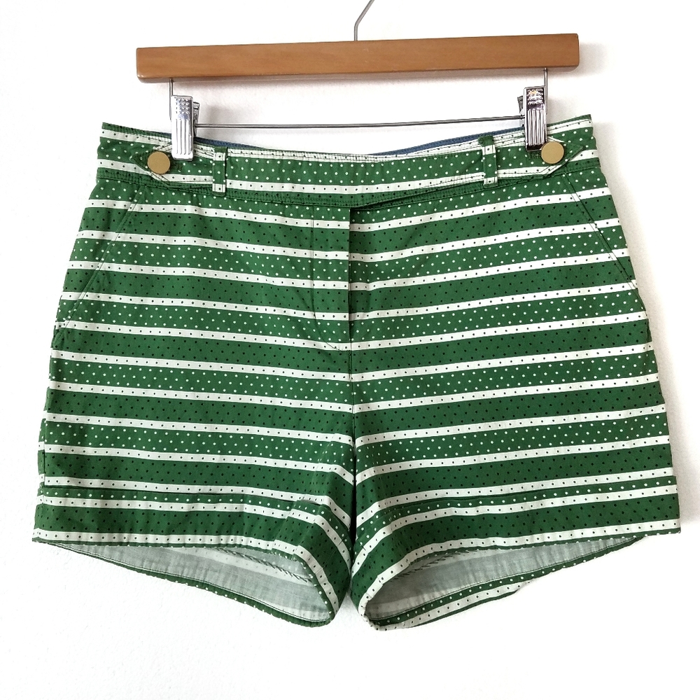 Anthropologie Meadow Rue Madison green striped shorts - Picture 2 of 10